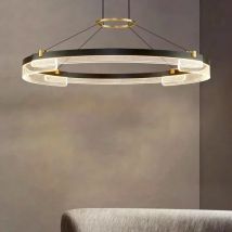 Home Decor Modern Minimalist Salon Pendant Light Lustre Circular Acrylic Led Lamp Nordic Bedroom Living Room Dining Chandeliers