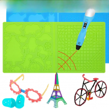 3D Printing Drawing Pen Silicone Design Pad with Basic Stencil Comes with 2 Silicone Finger Cots Excellent 3D Pen Drawing Tool