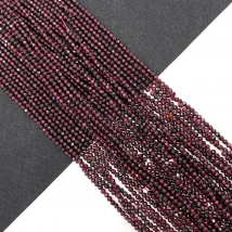 Natural Stone Beads Dark Red Garnet Round Faceted Exquisite Jewelry DIY Making Necklace Bracelet Accessory Gift 2/3/4 mm