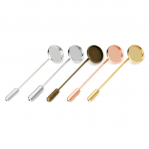 10pcs/Lot Metal Blank Brooches Base Glass 10-20mm Support Cabochon Lapel With Pin For Diy Jewlery Making Supplies Accessories