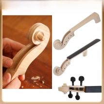 4/4 3/4 1/2 1/4 violin neck Unfinished violin Head Maple wood Ebony Fingerboard Unvarnished Fiddle Maker Parts Accessories