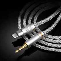 HIFI pure silver USB Type C to 3.5 mm 2.5mm 4.4mm Jack AUX Cable DAC Type-C Audio Cabel for Car Speaker Player