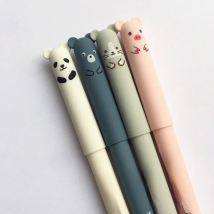 4 Pcs/Set Kawaii Pig Bear Cat Mouse Erasable Gel Pen School Office Supplies Stationery Gift 0.35mm Blue Black Ink