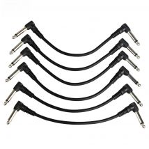 6Pcs Guitar Effect Pedal Cable Connecting Line 6.35Mm To 6.35Mm Audio Cable 21Cm Right Angle Cord Copper Wire Guitar Accessory