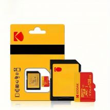 Kodak High Speed ​​Micro SD Card U3 Class 10, up to 100MB/s, TF Memory Card with Adapter - Available in 32GB, 64GB, and 128GB