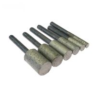 6 pieces OD 6-16mm Cylindrical Sintered Diamond Mounted Grinding Head for Stone Engraving Carving Grinding