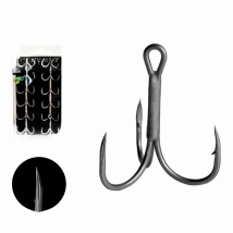 JK JT-17 Hooks Fishing Tee Gray Color Treble Hook T-Groove 1X Jig Triple Fishing Hook Super Antirust Tee Hooks For Light Spoon