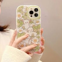 Retro sweet Spring white Flower bush sheep art Phone Case For iPhone 16 15 14 13 12 11 Pro Max Xr 14 16 Plus case Cute cover