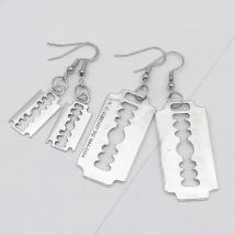 funny goth Punk Blade Earrings for Men Women Rock A Razor Blade Earrings e girl 90s grunge aros aesthetic accessories Jewelry