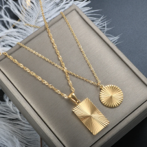 ZMFashion Love Earrings Necklace Jewelry Set Butterfly Square Women Men Stainless Steel Simplicity Delicate Bijoux Gifts