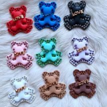 SKYE CIEL 5Pc Rubber Paint Love Bear Color Crystal Diy Jewelry Accessories For Sweater Cardigan Crafts Manual Sewing Parts