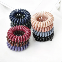 Fashion Telephone Wire Hair Ties Donut Ponytail Hairstyle Gum Spiral Scrunchies