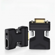 Hagibis HDMI-compatible to VGA Adapter with Audio Port Female Video Converter 3.5mm for PS4 Laptop PC TV Box Monitor Projector
