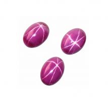 High Quality Pink Star Ruby Mohs Hardness 9 Oval Cabochon Smooth Polished Surface Egg Shape Star Ruby Cabochon Flat Back SC008