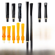 Ru-MUXIANG Straight/Bent /long/ saddle Stem Tobacco Pipe Mouthpiece Fit 9 mm & 3mm filters for smoking pipe  be0111-be0137