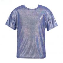 Kids Girls Shiny Metallic Tank Tops Holographic T-Shirt for Hip Hop Jazz Dance Stage Performance Costume Dancewear