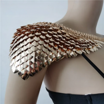 New Fashion Scalemail Mermaid Gold Colour Dragon Scales Shoulder Chains Layers Scale Chainmail Fish Scale Shoulder Jewelry