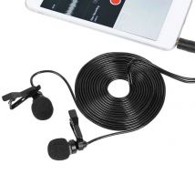 Dual-headed Microphone Mini Lavalier Lapel Microphone Dual Headed Recording Clip On Mic For Iphone Ipad Samsung Tablet