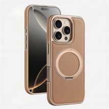 360 Metal Bracelet Holder Case For iPhone Air 13 14 15 16 17 Pro Max Retro Leather Soft Bumper Strong Magnetic Kickstand Cover