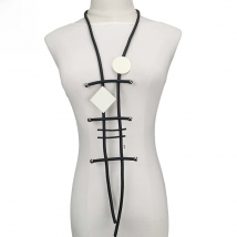 UKEBAY New Ethnic Style Pendant Necklaces Women Rubbe Jewelry Necklace Long Chain Wood Jewellery Gothic Bead Accessories Chain
