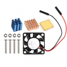 5V / 3.3V Cooling Fan With Screws + Heat Sink 1 Aluminum With 2 Copper For Raspberry Pi 3 / Pi 2 Model B RPI B+