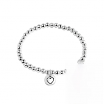 925 Sterling Silver Love Heart Round Bead Charm Bracelet &Bangles For Women Girls Wedding Trendy Party Jewelry Accessories