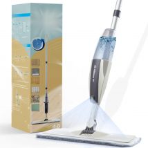 Spray Floor Mop with Reusable Microfiber Pads 360 Degree Handle Mop for Home Kitchen Laminate Wood Ceramic Tiles Floor Cleaning