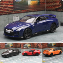 1/36 Nissan GT-R R35 Race Toy Car Model For Children RMZ CiTY 5'' Diecast Metal Vehicle Miniature Pull Back Collection Gift Boy