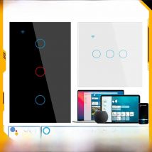 Apple Homekit Smart Switch No Neutral EU/US WIFI Touch Sensor Light Switch Wall Smart Home 1/2 /3 Gang Siri Voice Control 2022