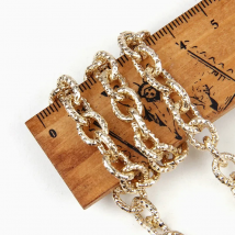 1 Meter Aluminum  Chain Extension 2.3x9.2x14.5mm Keychain Golden New Use by Handmade DIY Jewelry Accessories