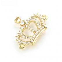 ZHUKOU 17x23mm High quality Crown Charms Connector for women Handmade jewelry making Accessories model:VS327