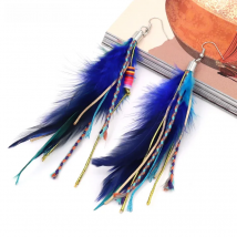 VONNOR Jewelry Long Earrings for Women Boho Hyperbole Feather Drop Earrings Hanging Female Girls Gifts
