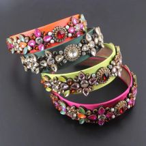 New Fashion Personality Baroque Colorful Rhinestone Headband Ladies Prom Party Travel Gift Hair Accessories 873