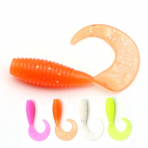 Cerill Lot 10 Volume Tail Grub Bait 4 cm Soft Fishing Lure Silicone Jigging Wobblers Bass Trout Carp Artificial Swimbait Tackle