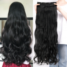 NICESY Synthetic Long Wavy 5 Clips Hair Extensions 22Inch/32Inch Clip On Hair Extensions High Tempreture Fake For Women