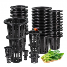 10PCS 11 Sizes Black Plastic Slotted Mesh Cup Hydroponics Pot Bucket Basket Net Heavy Duty Container Aquaponics Orchids Planting