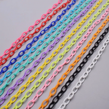 10/50pcs Length 50cm Colorful Acrylic Link Chain Lobster Clasp Chains For Eye Chain Making Jewelry Findings Links Chain Plastic