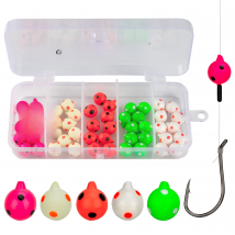 50pcs/box Fishing Beads 6mm 8mm Luminous Round Fishing Space Beans Soft Eva Foam Bead For Texas Rig Carolina Rigs