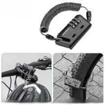 ROCKBROS Mini Helmet Lock Antitheft Bicycle Lock Ultralight Flexible Bike Lock 3 Digit Password Lock Motorcycle Helmet Lock Part