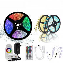 5M-20M SMD2835 5050 LED Strip DC12V RGB / RGBW / RGBWW Flexible Light Tape RGB Color LED Strip Set +Remote Control+Power Adapter