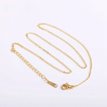 18K Real Gold Plated O Chain For Necklace Making,Brass Metal 1.2/1.4mm Thickness Necklace,Lobster Clasp Chain For Jewelry Making
