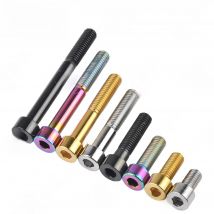 Tgou Titanium Bolt M7/M8x15 20 25 30 32 35 40 43 45 50 60 70mm Allen Key Head Ti Screws for Bicycle Motorcycle Car