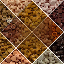 98138 Round Tile 1x1 Round Circle Pixel Painting Building Block Toy Mosaic Color Brown and Flesh Series 100pcs