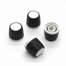 10PCS 16×15MM half shaft Black and white rubber knob potentiometer rotary encoder volume switch knob suitable for D axis 6MM