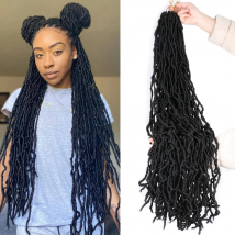 Mtmei Hair Faux Locs Crochet Hair Curly Wave Soft Locs Crochet Braids 18 24 36 Inch Pre Looped Synthetic Hair Extensions