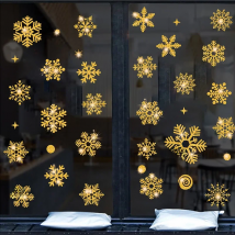 Glitter Effect Snowflake Electrostatic Wall Sticker Christmas Kids Room Decor Glass Window Home Decoration New Year Wallpaper