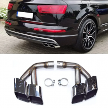 Quad Exhaust Tip Muffler Tip For Audi Q7 4M 2017 2018 SQ7 Design 304 Stainless Steel Exhaust Pipe Tailpipe Nozzle Exhaust System