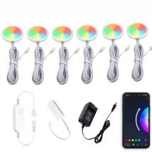 DC12V Tuya WIFI RGB LED Under Cabinet Light Dimmable Puck Light Festival Kitchen Counter Furniture Decor Alice Alexa Google Home
