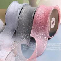 10 yards 45mm 50mm Silver tulle/Snow Ribbon DIY handmade material Headwear Hair bow clothing Shoes hat Home Accessories