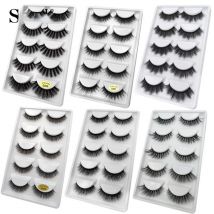 SHIDISHANGPIN 5 pairs mink eyelashes natural 3d mink lashes mink false lashes false eyelashes full strip lashes cilios faux cils